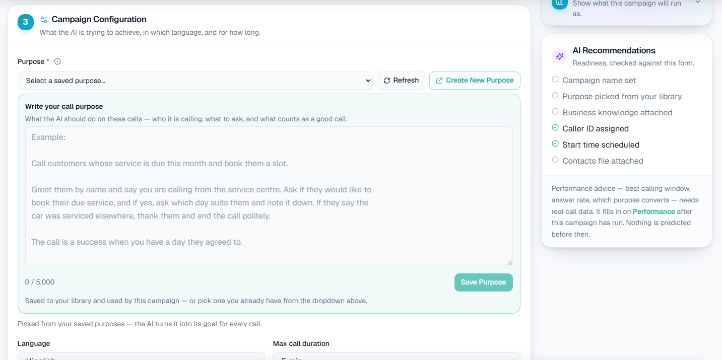 Step 3: Campaign Configuration