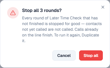 Stop all — confirm